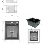 Lidz Handmade H4050 Black PVD 3,0/1,0 мм + K01B - купити в інтернет-магазині Техностар
