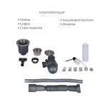 Lidz Handmade H5050B Мийка для кухні інтегрована BlackPVD у комплекті з дозатором + - купити в інтернет-магазині Техностар