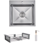 Lidz Handmade H5050H Мийка для кухні інтегрована Decor Honeycomb у комплекті з дозатором + - купити в інтернет-магазині Техностар