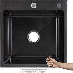 Lidz Handmade H5050HB Мийка для кухні інтегрована Decor Black PVD Honeycomb 2,5/0,5 мм LDH5050BDECPVD48369 - купити в інтернет-магазині Техностар