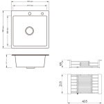Lidz Handmade H5050HB Мийка для кухні інтегрована Decor Black PVD Honeycomb у комплекті з дозатором + - купити в інтернет-магазині Техностар