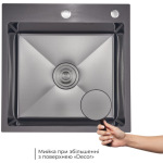 Lidz Handmade H5050HB Мийка для кухні інтегрована Decor Black PVD Honeycomb у комплекті з дозатором + - купити в інтернет-магазині Техностар