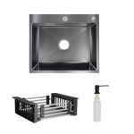 Lidz Handmade H6050B Мийка для кухні інтегрована BlackPVD у комплекті з дозатором + - купити в інтернет-магазині Техностар