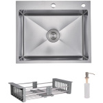 Lidz Handmade H6050H Мийка для кухні інтегрована Decor Honeycomb у комплекті з дозатором + - купити в інтернет-магазині Техностар