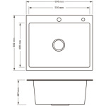 Lidz Handmade H6050HB Мийка для кухні інтегрована Decor Black PVD Honeycomb 2,5/0,5 мм LDH6050BDECPVD48371 - купити в інтернет-магазині Техностар