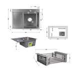 Lidz Handmade H6350L Мийка для кухні інтегрована крило зліва Brushed у комплекті з дозатором + - купити в інтернет-магазині Техностар