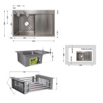 Lidz Handmade H6350R Мийка для кухні інтегрована крило зправа Brushed у комплекті з дозатором + - купити в інтернет-магазині Техностар