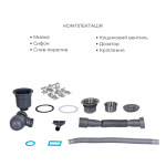 Lidz Handmade H6350R Мийка для кухні інтегрована крило зправа Brushed у комплекті з дозатором + - купити в інтернет-магазині Техностар