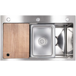 Lidz Handmade H7545 Мийка для кухні інтегрована Decor Honeycomb 3,0/1,0 мм LDH7545DEC48372 - купити в інтернет-магазині Техностар