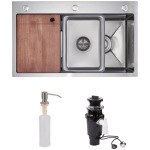 Lidz Handmade H7545 Мийка для кухні інтегрована Decor Honeycomb LDH7545DEC48372 + - купити в інтернет-магазині Техностар