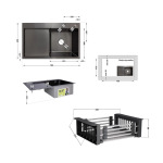 Lidz Handmade H7849BL Мийка для кухні інтегрована крило зліва BlackPVD у комплекті з дозатором + - купити в інтернет-магазині Техностар