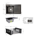 Lidz Handmade H7849BR Мийка для кухні інтегрована крило зправа BlackPVD у комплекті з дозатором + - купити в інтернет-магазині Техностар