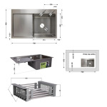 Lidz Handmade H7849L Мийка для кухні інтегрована крило зліва Brushed у комплекті з дозатором + - купити в інтернет-магазині Техностар