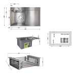 Lidz Handmade H7849R Мийка для кухні інтегрована крило зправа Brushed у комплекті з дозатором + - купити в інтернет-магазині Техностар