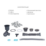 Lidz Handmade H7849R Мийка для кухні інтегрована крило зправа Brushed у комплекті з дозатором + - купити в інтернет-магазині Техностар