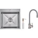 Lidz H5050H інтегрована Decor Honeycomb 2,5/0,5 мм LDH5050DEC48365 + Змішувач Aria для кухні з гнучким виливом (k35) Grey - купити в інтернет-магазині Техностар