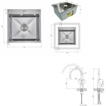 Lidz H5050H інтегрована Decor Honeycomb 2,5/0,5 мм LDH5050DEC48365 + Змішувач Aria для кухні з гнучким виливом (k35) Grey - купити в інтернет-магазині Техностар