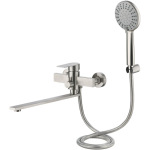 Lidz Nexus 005 (k35) з довгим поворотним виливом та душовим гарнітуром LDNEX005NKS49187 Nickel - купити в інтернет-магазині Техностар