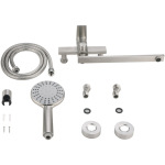 Lidz Nexus 005 (k35) з довгим поворотним виливом та душовим гарнітуром LDNEX005NKS49187 Nickel - купити в інтернет-магазині Техностар