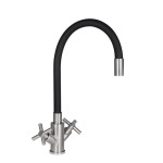Lidz Wind 013F3 двохвентильний з гнучким виливом LDWIN013F3NKS43392 Nickel - купити в інтернет-магазині Техностар