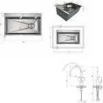 Lidz мийка H7545 інтегрована Decor Honeycomb 3,0/1,0 мм LDH7545DEC48372 + Змішувач Aria для кухні з гнучким виливом (k35) Grey - купити в інтернет-магазині Техностар