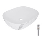 Q-tap Aquarius 470x380x120 мм, Marble, прямокутна, з донним клапаном QTAQA188MR49782 - купити в інтернет-магазині Техностар