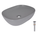 Q-tap Aquarius 470x380x120 мм, Stone grey, прямокутна, з донним клапаном QTAQA188SG49780 - купити в інтернет-магазині Техностар