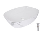 Q-tap Cardinal 500х380х140 мм, Marble, прямокутна, з донним клапаном QTCAR188MR49826 - купити в інтернет-магазині Техностар