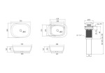 Q-tap Cardinal 500х380х140 мм, Stone grey, прямокутна, з донним клапаном QTCAR188SG49824 - купити в інтернет-магазині Техностар