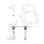 Q-tap Evicka з висувним виливом QTEVI91103UN Brushed Nickel PVD - купити в інтернет-магазині Техностар