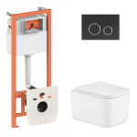 Q-tap Gemini Ultra Quiet + Nest 4 в 1 (кругла клавіша Matt Black) - купити в інтернет-магазині Техностар