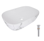 Q-tap Robin 600x390x150 мм, Marble, прямокутна, з донним клапаном QTROB188MR49788 - купити в інтернет-магазині Техностар