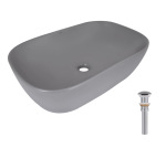Q-tap Robin 600x390x150 мм, Stone grey, прямокутна, з донним клапаном QTROB188SG49786 - купити в інтернет-магазині Техностар