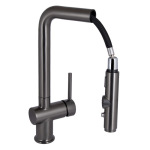 Q-tap Rozcesti з висувним виливом з підключенням для питної води QTROZ367GMB45942 Gunmetal Black PVD - купити в інтернет-магазині Техностар