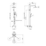 Q-tap Vlasta New на три споживача (з виливом) QTVLA111GMB45651 Gunmetal Black PVD - купити в інтернет-магазині Техностар