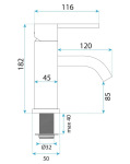 REA Foster низький, brushed nickel (REA-B6323) - купити в інтернет-магазині Техностар