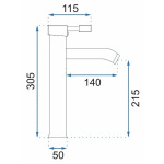 REA Graf хром, високий (REA-B0027) - купити в інтернет-магазині Техностар