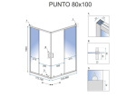 REA Punto 80x100 black безпечне скло, прозоре (REA-K4806) - купити в інтернет-магазині Техностар