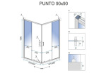 REA Punto 90x90 chrom безпечне скло, прозоре (REA-K0867) - купити в інтернет-магазині Техностар