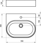Ravak 550  О Slim Wall Білий XJX01155004 - купити в інтернет-магазині Техностар