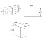 Roca A85657580D VICTORIA BASIC MODULAR комплект 89см: тумба 59см под накладной  умывальник ; модуль 30см с дверцей; столешница89 см; цвет:белый/белый/дуб - купити в інтернет-магазині Техностар