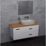 Roca A85657580D VICTORIA BASIC MODULAR комплект 89см: тумба 59см под накладной  умывальник ; модуль 30см с дверцей; столешница89 см; цвет:белый/белый/дуб - купити в інтернет-магазині Техностар