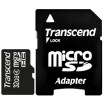 Transcend microSDHC 32 GB card Class 4 + SD adapter - купити в інтернет-магазині Техностар
