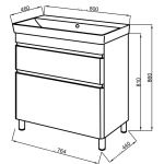 Yuvvis VIVACE ТНБ-2 Д 80 антрацит матовий з умивальником 