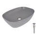 Cardinal 500х380х140 мм, Stone grey, прямокутна, з донним клапаном QTCAR188SG49824  - купити в інтернет-магазині Техностар