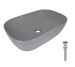 Robin 600x390x150 мм, Stone grey, прямокутна, з донним клапаном QTROB188SG49786 - купити в інтернет-магазині Техностар