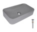 Tern 610x350x135 мм, Stone grey, прямокутна, з донним клапаном QTTER188SG49789  - купити в інтернет-магазині Техностар